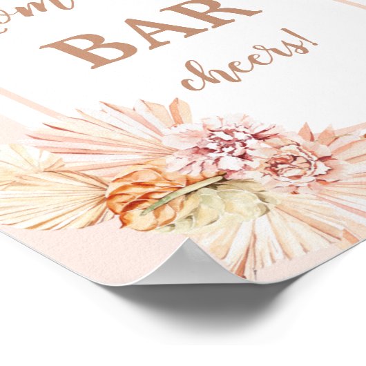 Boho Blush Desert Momosa Bar-teken Poster (Hoek)