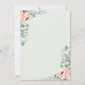 Boho Blush Dusty Pink Floral Eucalyptus Wedding Kaart (Achterkant)