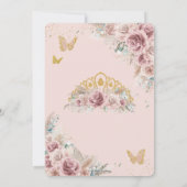 Boho Blush Dusty Roos Floral Pampas Quinceañera Kaart (Achterkant)