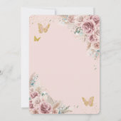 Boho Blush Dusty Roos Floral Pampas Quinceañera Kaart (Achterkant)