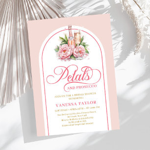 Boho blush en gouden bruiloftsfeest uitnodiging te