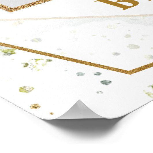 Boho blush en gouden bruinbruinbruiloft selfie lij poster (Hoek)