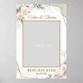 Boho blush en gouden bruinbruinbruiloft selfie lij poster (Voorkant)