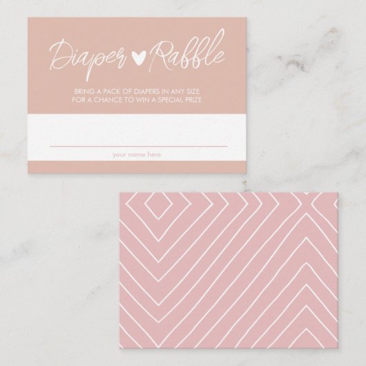 Boho Blush en Pink Diaper Raffle Enclosure Card Informatiekaartje (Voorkant / Achterkant)