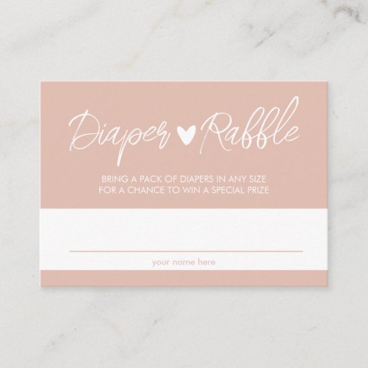 Boho Blush en Pink Diaper Raffle Enclosure Card Informatiekaartje (Voorkant)