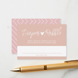 Boho Blush en Roze Luier Tombola Bijlagekaart Informatiekaartje