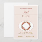 Boho Blush Fall Romance Floral Wedding Invitation Kaart (Voorkant / Achterkant)