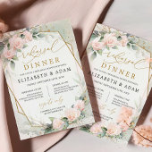 Boho blush floral and eucalyptus and gold lijst kaart