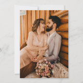 Boho Blush Floral Antlers Foto opslaan Datum Save The Date (Achterkant)