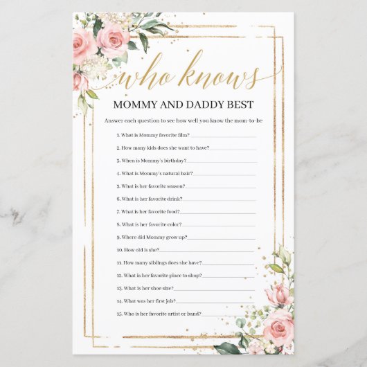 Boho blush floral die mama en papa het beste kent (Voorkant)