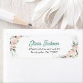 Boho Blush Floral Eucalyptus Lijst Baby shower Etiket (Insitu)