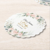 Boho Blush Floral Eucalyptus Lijst Baby shower Kartonnen Onderzetters (Gekanteld)