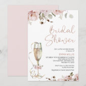 Boho Blush Floral Eucalyptus Vrijgezellenfeest Kaart (Voorkant / Achterkant)