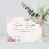 Boho Blush floral faux gouden eucalyptus Wine Raff Informatiekaartje (Staand voorkant)