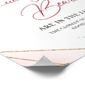 Boho blush floral gold Raad Hoeveel Beer Poster (Hoek)