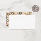 Boho Blush Floral Moon Aangepaste naam Cadeaubehui Notitiekaartje (Voorkant / Achterkant in situ)