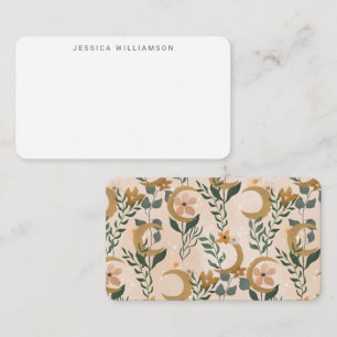 Boho Blush Floral Moon Aangepaste naam Cadeaubehui Notitiekaartje