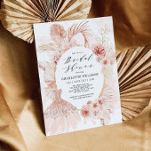 Boho Blush Floral Pampas Grass Vrijgezellenfeest Kaart