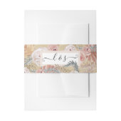 BOHO Blush Floral Pampas Wedding Greenery Kraft Uitnodigingen Wikkel (Voorkant Voorbeeld)