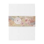 BOHO Blush Floral Pampas Wedding Greenery Kraft Uitnodigingen Wikkel (Achterkant Voorbeeld)