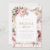 Boho Blush Floral Peony Greenery Vrijgezellenfeest Kaart (Voorkant)