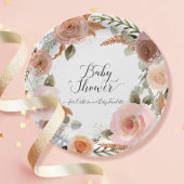 BOHO Blush Floral Waterverf Wreate Baby shower Papieren Bordje