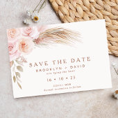Boho Blush Floral Wedding Sla de datum Kaart