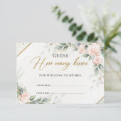 Boho Blush florale eucalyptus Gold Hoeveel Kisses Informatiekaartje (Staand voorkant)