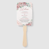 Boho blush florale eucalyptus Gold lijst hand fan Handwaaier (Voorkant)