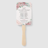 Boho blush florale eucalyptus Gold lijst hand fan Handwaaier (Achterkant)