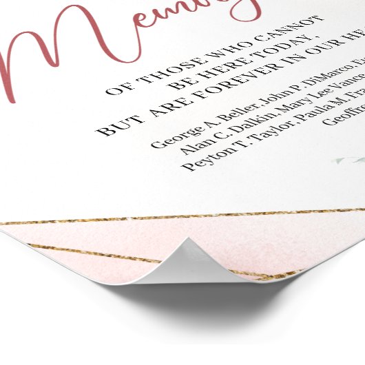 Boho blush florale eucalyptus In een liefhebbend g Poster (Hoek)