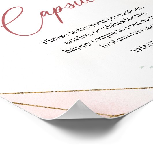 Boho blush florale eucalyptus Time capsule game Poster (Hoek)