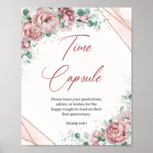 Boho blush florale eucalyptus Time capsule game Poster