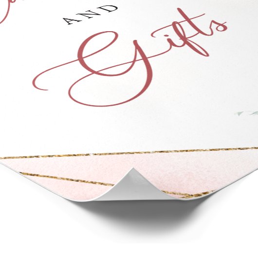 Boho blush florale gouden eucalyptus Kaarten en ca Poster (Hoek)