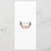 Boho Blush Flowers Antlers Weddenschap Menu (Achterkant)
