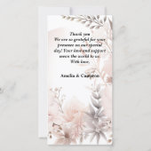 Boho Blush Gedroogde Bloemen Wedding Programma (Achterkant)