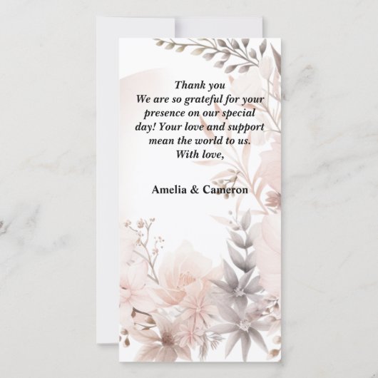 Boho Blush Gedroogde Bloemen Wedding Programma (Achterkant)