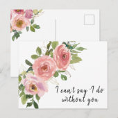 Boho Blush Gold Bridesmaid Voorstel Kaart (Voorkant / Achterkant)