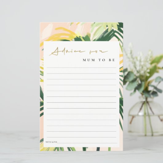 Boho Blush Green Tropical Palm Advies voor mama (Staand voorkant)