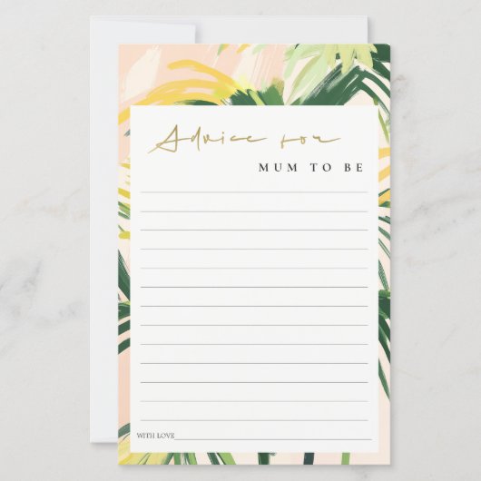 Boho Blush Green Tropical Palm Advies voor mama (Voorkant)