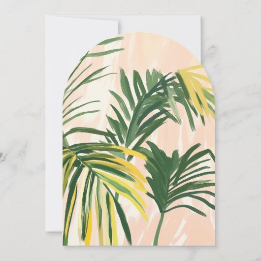 Boho Blush Green Tropical Palm Beach Verjaardag Kaart (Achterkant)