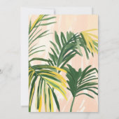 Boho Blush Green Tropical Palm Beach Verloving in Kaart (Achterkant)