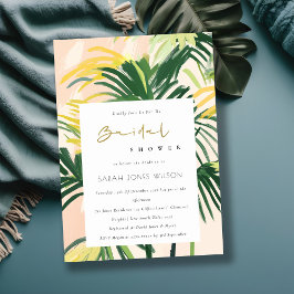 Boho Blush Green Tropical Palm Beach Vrijgezellenf Kaart