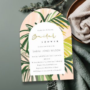 Boho Blush Green Tropical Palm Beach Vrijgezellenf Kaart