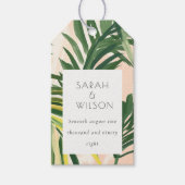 Boho Blush Green Tropical Palm Beach Wedding Cadeaulabel (Voorkant)