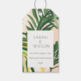 Boho Blush Green Tropical Palm Beach Wedding Cadeaulabel