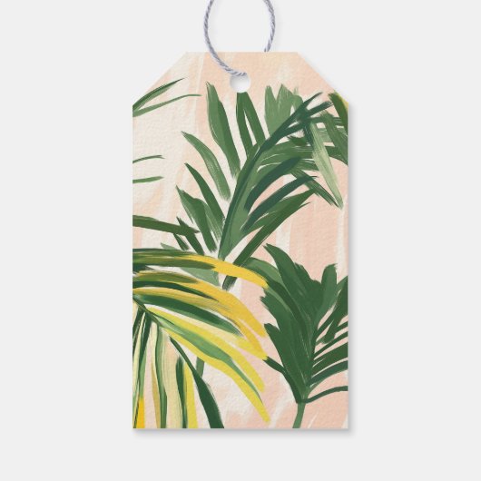 Boho Blush Green Tropical Palm Beach Wedding Cadeaulabel (Achterkant)