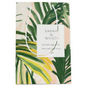 Boho Blush Green Tropical Palm Beach Wedding Medium Cadeauzakje (Voorkant)
