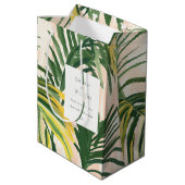 Boho Blush Green Tropical Palm Beach Wedding Medium Cadeauzakje (Achterkant Gekanteld)