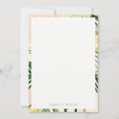 Boho Blush Green Tropical Palm Beach Wedding Notitiekaartje (Voorkant)